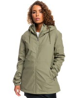 The Roxy Womens No Rain No Flowers Jacket in Deep Lichen Green