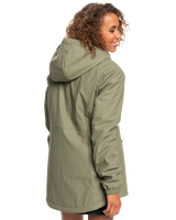 The Roxy Womens No Rain No Flowers Jacket in Deep Lichen Green