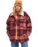 The Roxy Womens Passage Of Time Jacket in Bitter Chocolate Hallo Plaid