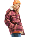 The Roxy Womens Passage Of Time Jacket in Bitter Chocolate Hallo Plaid