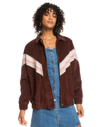 The Roxy Womens Ocean Talk Jacket in Bitter Chocolate