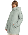 The Roxy Womens Serena Parka Jacket in Lily Pad