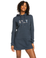 The Roxy Womens Dreamy Memories Hooded Dress in Mood Indigo