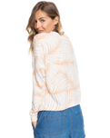 The Roxy Womens Current Mood Sweatshirt in Toast Palm Tree Dreams