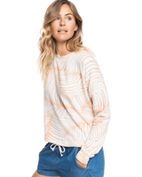 The Roxy Womens Current Mood Sweatshirt in Toast Palm Tree Dreams