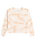 The Roxy Womens Current Mood Sweatshirt in Toast Palm Tree Dreams