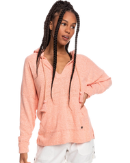 The Roxy Womens Paddle Out Hoodie in Fusion Coral