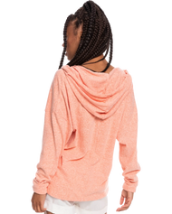 The Roxy Womens Paddle Out Hoodie in Fusion Coral