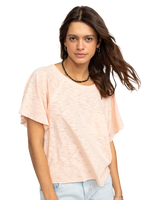 The Roxy Womens Time For Sun T-Shirt in Peach Parfait