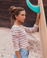 The Roxy Womens Moon Bay Top in Parchment Sunset Stripe