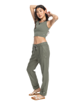 The Roxy Womens On The Seashore Trousers in Agave Green