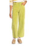 The Roxy Womens Surf On Cloud Corduroy Trousers in Fern