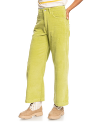 The Roxy Womens Surf On Cloud Corduroy Trousers in Fern