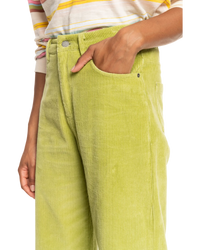 The Roxy Womens Surf On Cloud Corduroy Trousers in Fern