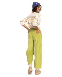 The Roxy Womens Surf On Cloud Corduroy Trousers in Fern