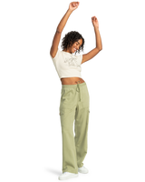 The Roxy Womens Precious Cargo Trousers in Oil Green