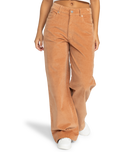 The Roxy Womens Surf On Cloud Corduroy Stretch Trousers in Camel