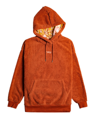 The Roxy Womens Call Me Hooded Fleece Jacket in Baked Clay