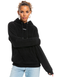 The Roxy Womens Call Me Hooded Fleece Jacket in Anthracite