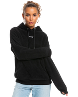 The Roxy Womens Call Me Hooded Fleece Jacket in Anthracite