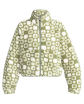 The Roxy Womens Blurry Cloud Zip Fleece Jacket in Oil Green