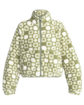 The Roxy Womens Blurry Cloud Zip Fleece Jacket in Oil Green