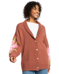 The Roxy Womens Hand On Heart Cardigan in Cedar Wood