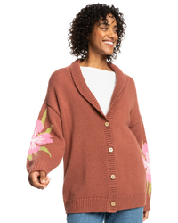 The Roxy Womens Hand On Heart Cardigan in Cedar Wood