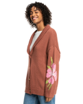 The Roxy Womens Hand On Heart Cardigan in Cedar Wood