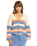 The Roxy Womens Marble Tiles Stripe Cardigan in Parchment 