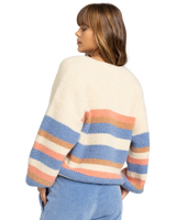 The Roxy Womens Marble Tiles Stripe Cardigan in Parchment 