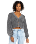 The Roxy Womens Sundaze Washed Cardigan in Phantom