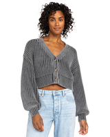 The Roxy Womens Sundaze Washed Cardigan in Phantom