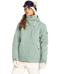 The Roxy Womens Billie Technical Snow Jacket in Lily pad