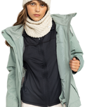 The Roxy Womens Billie Technical Snow Jacket in Lily pad