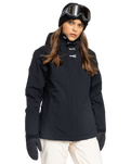 The Roxy Womens Galaxy Technical Snow Jacket in True Black