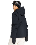 The Roxy Womens Galaxy Technical Snow Jacket in True Black