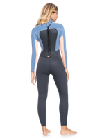 The Roxy Womens Prologue 4/3mm Back Zip Wetsuit in Cloud Black, Powder Grey & Sunglow