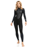 The Roxy Womens Prologue 3/2mm Back Zip Wetsuit in Black