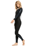 The Roxy Womens Prologue 3/2mm Back Zip Wetsuit in Black