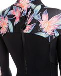 The Roxy Womens Swell Series 3/2mm Back Zip Wetsuit in Anthracite Paradise Found