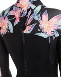 The Roxy Womens Swell Series 4/3mm Back Zip Wetsuit in Anthracite Paradise Found