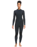 The Roxy Womens Swell Series 5/4mm Back Zip Wetsuit (2022) in Black