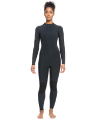 The Roxy Womens Swell Series 5/4mm Back Zip Wetsuit (2022) in Black