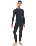 The Roxy Womens Swell Series 5/4mm Back Zip Wetsuit (2022) in Black