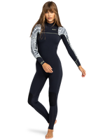 The Roxy Womens 5/4/3 Swell Series 5mm Chest Zip Wetsuit in Egret