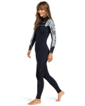 The Roxy Womens 5/4/3 Swell Series 5mm Chest Zip Wetsuit in Egret