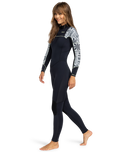 The Roxy Womens 5/4/3 Swell Series 5mm Chest Zip Wetsuit in Egret