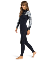 The Roxy Womens 5/4/3 Swell Series 5mm Chest Zip Wetsuit in Egret