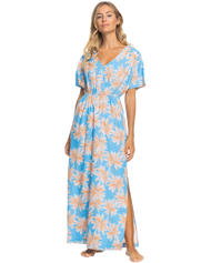 The Roxy Womens Dynamite Girl Again Dress in Azure Blue Palm Island